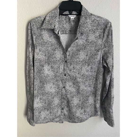 ❤️Calvin Klein Women’s Splatter Blouse - Picture 1 of 5